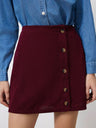 Buttoned High Rise Mini Skirt | Hanalas