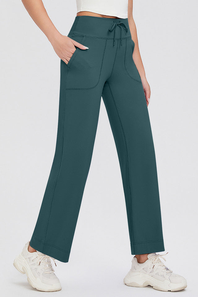 Basic Bae Full Size Drawstring High Waist Pants with Pockets | Hanalas