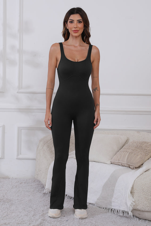 Scoop Neck Wide Strap Active Jumpsuit Trendsi Hanalas