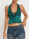 Lace Detail Halter Neck Tank | Hanalas