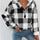 Plaid Half Button Long Sleeve Hoodie | Hanalas