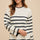 Annie Wear Side Slit Striped Round Neck Sweater | Hanalas