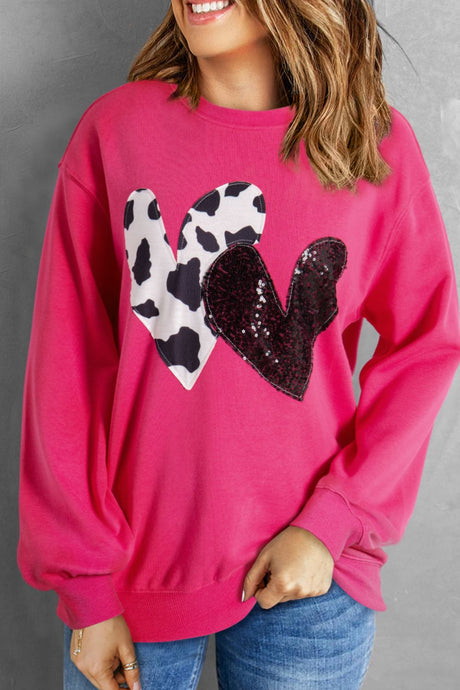 Heart Patch Long Sleeve Sweatshirt | Hanalas