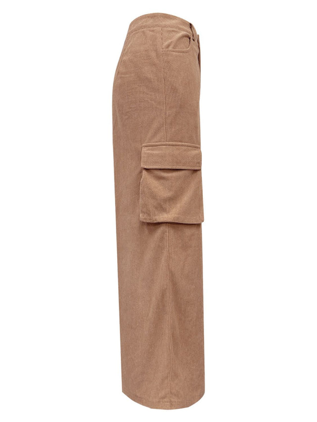 Slit Corduroy Maxi Skirt with Pockets | Hanalas