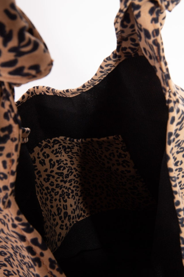 Fame Leopard Knotted Strap Shoulder Bag | Hanalas