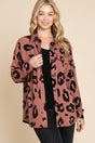 BOMBOM Animal Print Button Up Knit Shacket Trendsi Hanalas