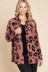 BOMBOM Animal Print Button Up Knit Shacket Trendsi Hanalas