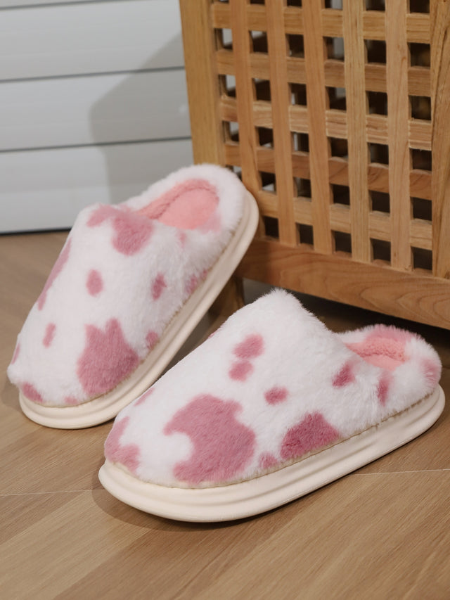 Animal Print Faux Fur Slippers | Hanalas