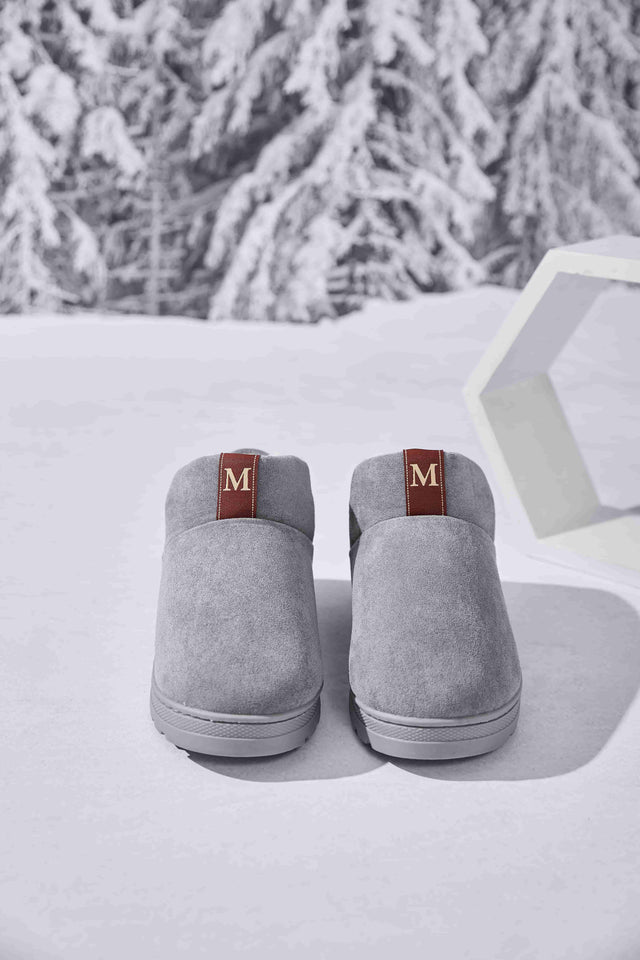 Letter M Suede Round Toe Slippers | Hanalas