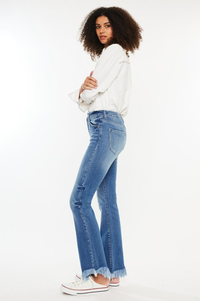 Kancan High Rise Frayed Hem Jeans | Hanalas