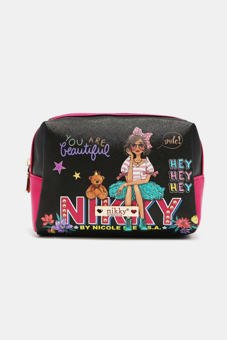 Nicole Lee USA Printed Extra Large Cosmetic Pouch | Hanalas