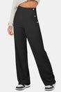 Decorative Button High Rise Pants | Hanalas