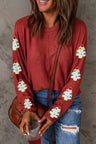 Christmas Tree Round Neck Long Sleeve Top