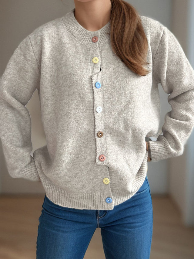 Button Down Long Sleeve Cardigan Trendsi Hanalas