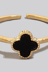 Fame Clover Charm Dainty Band Ring