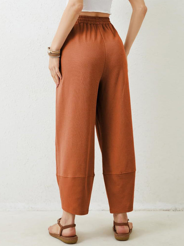 Lovelet Elastic Waist Wide Leg Pants | Hanalas