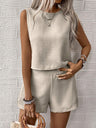 Round Neck Sleeveless Top and Shorts Set | Hanalas