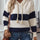 Drawstring Contrast Stripe Dropped Shoulder Hooded Sweater Trendsi Hanalas