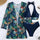 Printed Halter Neck Three-Piece Swim Set | Hanalas