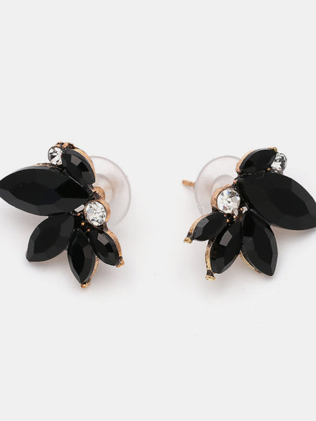 Alloy Rhinestone Flower Stud Earrings | Hanalas