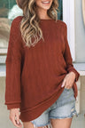 Diamond Round Neck Dropped Shoulder Sweater | Hanalas