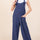 BOMBOM Knot Straps Wide Leg Ribbed Overalls with Pockets | Hanalas