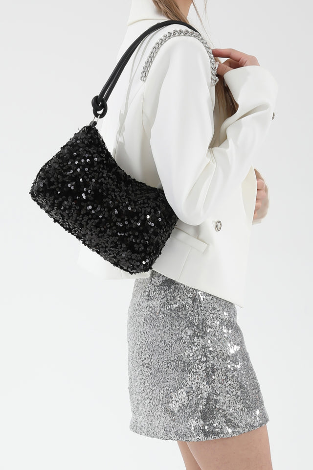 Sequin Double Strap Shoulder Bag | Hanalas