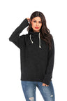 Drawstring Mock Neck Long Sleeve Sweater