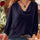 Cowl Neck Three-Quarter Sleeve Top | Hanalas