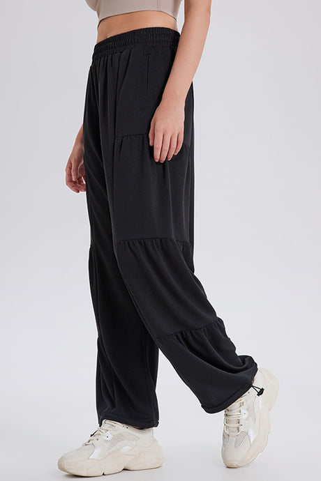 Basic Bae Drawstring Elastic Waist Ruched Joggers | Hanalas