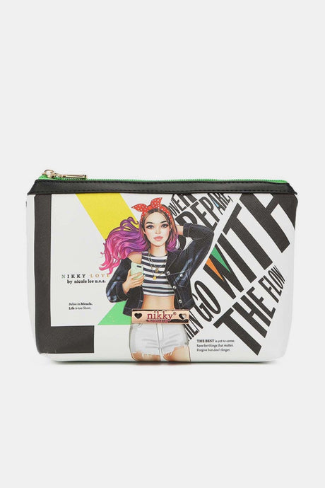 Nicole Lee USA Printed Large Cosmetic Pouch | Hanalas