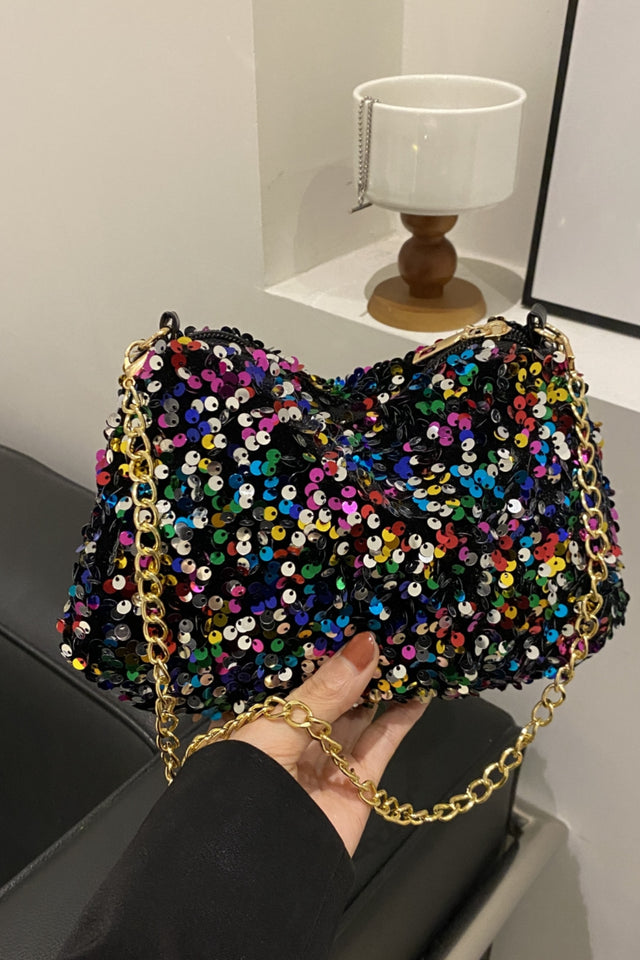 Sequin Removable Strap Shoulder Bag | Hanalas