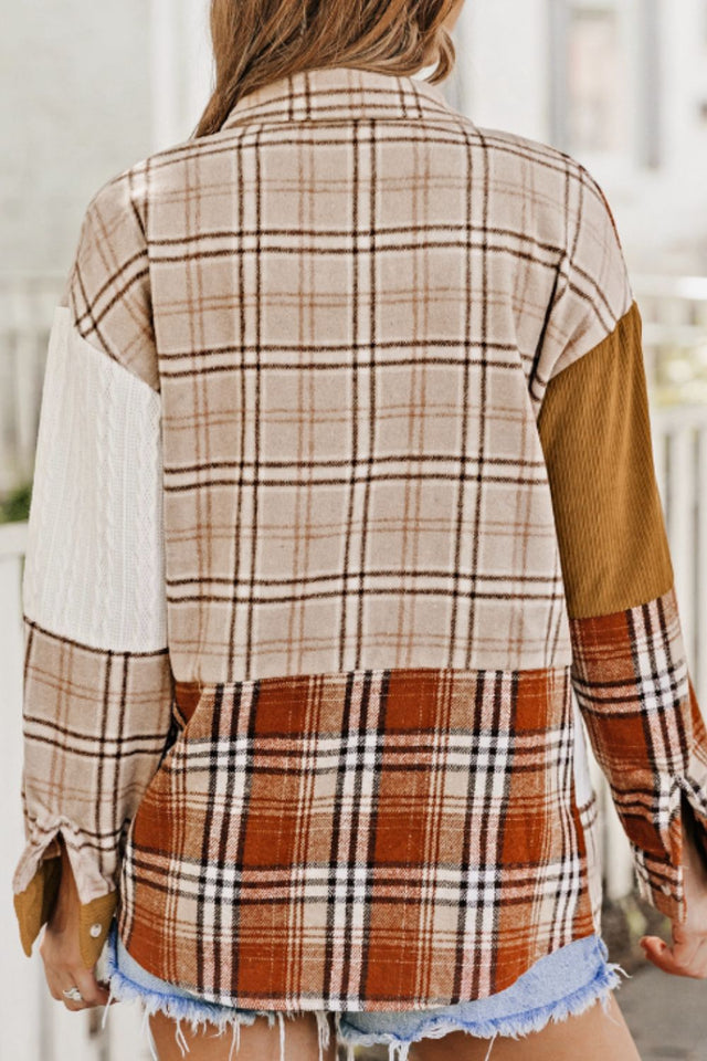 Plaid Button Up Long Sleeve Shacket | Hanalas