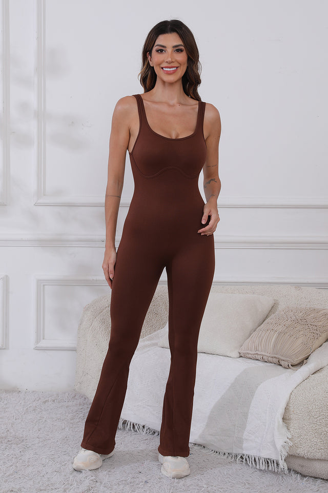 Scoop Neck Wide Strap Active Jumpsuit Trendsi Hanalas