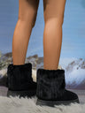 Thermal Faux Fur Suede Platform Boots | Hanalas