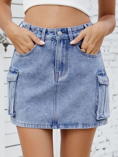 Cargo Denim Skirt | Hanalas