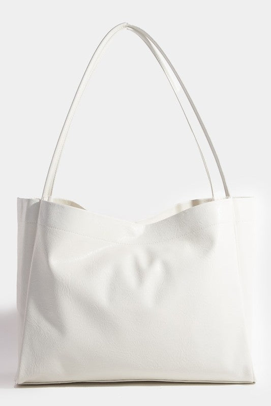 Fame Faux Leather Tote Bag | Hanalas