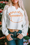 GAME DAY Football Notched Long Sleeve Sweatshirt | Hanalas