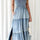 Smocked Tube Slit Tiered Denim Dress | Hanalas