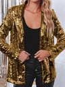 Sequin Lapel Collar Long Sleeve Blazer | Hanalas