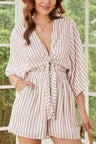 Bow Striped Kimono Sleeve Romper | Hanalas