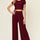 Double Take Full Size Round Neck Top and Pants Set | Hanalas