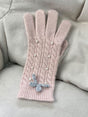 Thermal Pearl Detail Bow Five-Finger Gloves | Hanalas