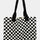 Fame Checkered Pattern Tote Bag | Hanalas