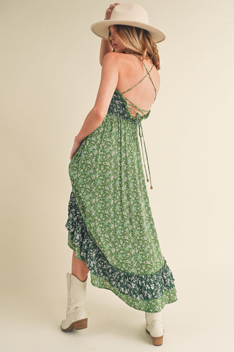 Aemi + Co Ditsy Floral Ruffled Hem Maxi Cami Dress | Hanalas