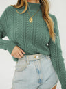 Cable Knit Turtleneck Long Sleeve Sweater Trendsi Hanalas