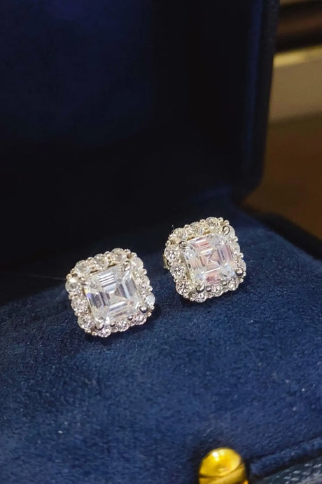 2 Carat Moissanite 925 Sterling Silver Stud Earrings | Hanalas