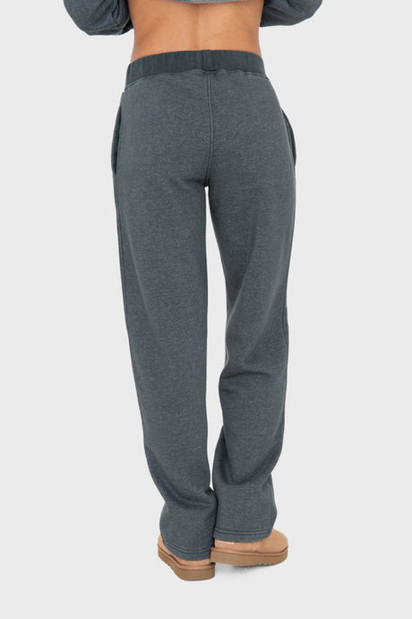 Mono B Elastic Waist Fleece Pants with Pockets | Hanalas