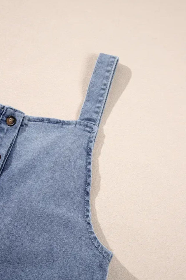 Wide Strap Denim Overalls with Pockets Trendsi Hanalas