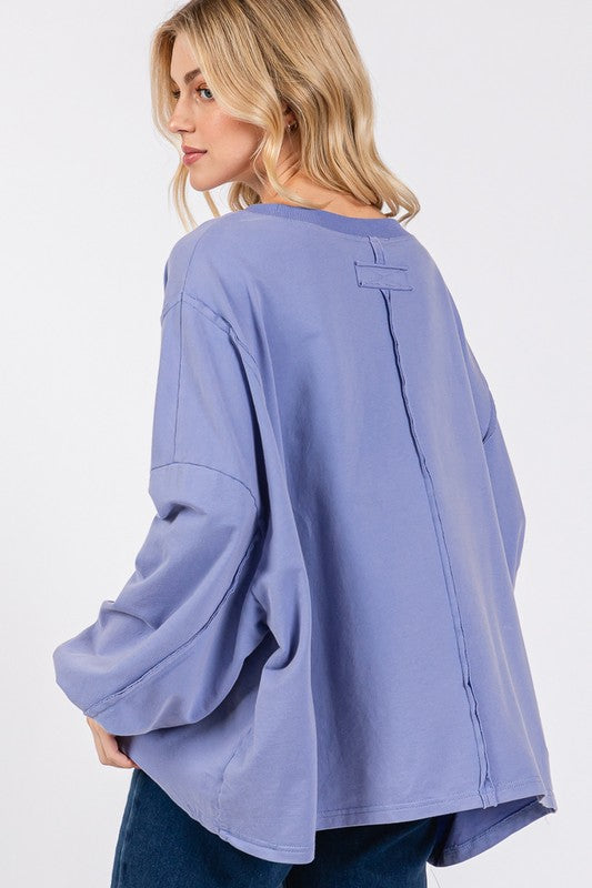 SAGE + FIG Flower Patch Dropped Shoulder Oversize Top | Hanalas